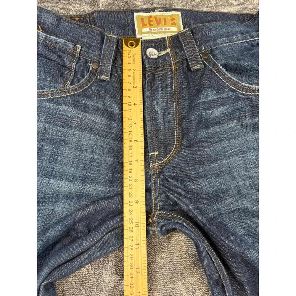Levi's The Original Jeans Mens 32x34 Blue Slim Straight Dark Wash Denim